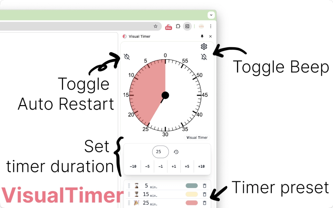 Visual Timer - Chrome Extension